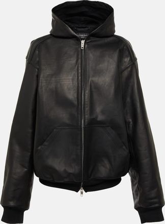 Balenciaga Hooded leather jacket