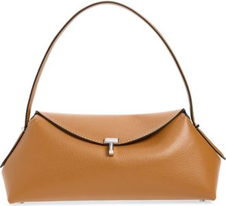 Toteme T-Lock Leather Shoulder Bag in Tan at Nordstrom