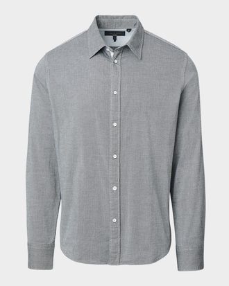 Rag & Bone Mens Tomlin Stretch Dobby Button-Down Shirt