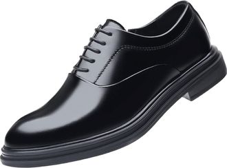 Generic Business Leather Shoes For Men, Pointed Toe Leather Low Heel Lace Up Dress Shoes Lined Formal Ankle Boots Suit Shoes Oxford Shoes Casual Shoes Soft Sh