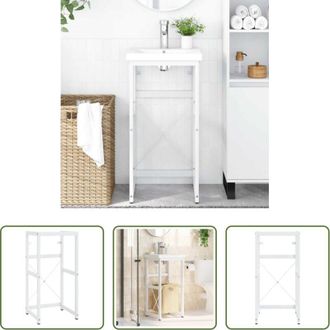 vidaXL vidaXL Lavabo - Struttura per Lavabo da Bagno Bianca 40x38x83 cm in Ferro