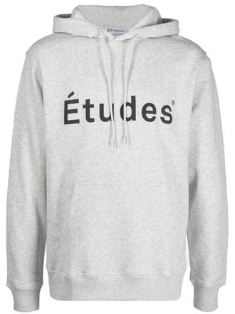 Études Studio logo-print detail hoodie - Grey