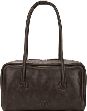 Margesherwood Boston Leather Shoulder Bag in Washed Brown Pull-Up at Nordstrom