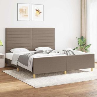 vidaXL Vidaxl Cama Sin Colch&oacute;n Tela Gris Taupe 180x200 Cm