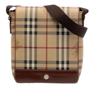 Burberry Pre-owned Cross Body Bags, female, Beige, Size: ONE SIZE Pre-owned Canvas Crossbody Bag