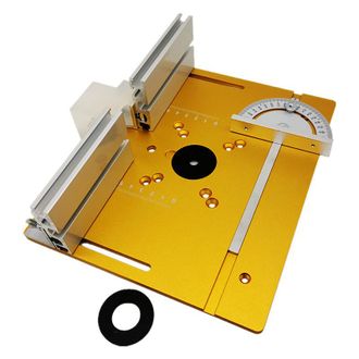 No Brand Kit De Mesa Para Fresadora De Aleaci&oacute;n De Aluminio, Mesa Para Fresadora, Juego De 3 Placas De Inserci&oacute;n Para Mesa De Fresadora - Dorado