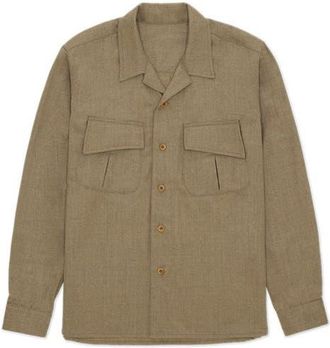 Fortela Fox Virgin Wool Overshirt in Olive Green at Nordstrom, Size Medium Eu