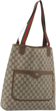 Gucci Pre-owned GG Canvas Tote - Dames - Vintage Shopper - Bruin - ONE Size - Leer - Vintage