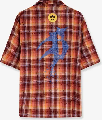 Barrow Mens Shirt Bowling-Collar Cotton Orange