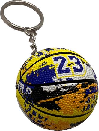 Generic Ball Keyring Compatible with 23 Lakers Basketball Gadget Accessories Gift Idea Men Women Children Creative 3D Pendant, yellow, One size