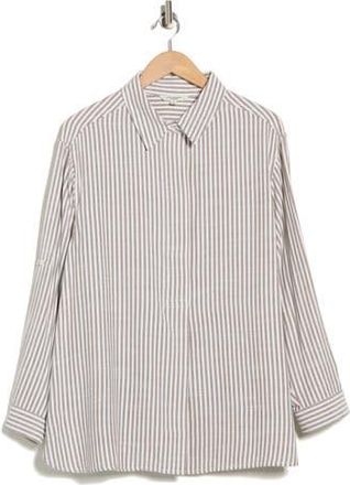 Max Studio Stripe Popover Tunic in Toffee/Black at Nordstrom Rack, Size 3X
