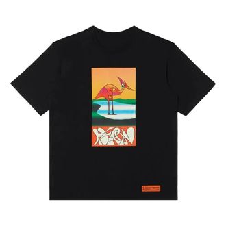 Heron Preston SS22 Abstract T-shirt Black Orange HMAA026S22JER0031020