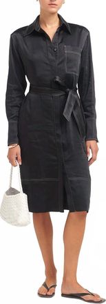 Solid & Striped Esti Midi Dress In Noir