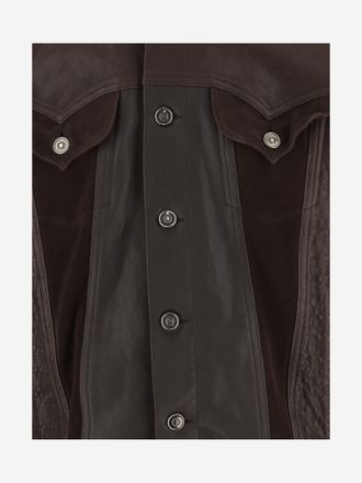 Versace Mens Leather Jacket Brown