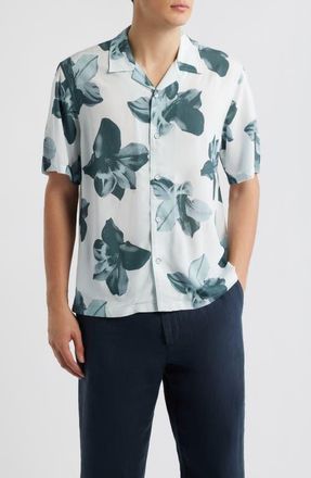Rag & Bone Avery Floral Camp Shirt in Mint at Nordstrom, Size Xx-Large