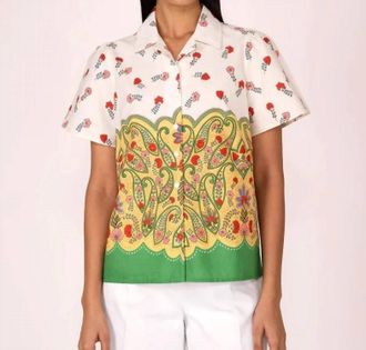 Banjanan Womens Iona Shirt In Paisley Ming