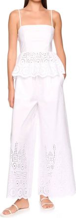 Susana Monaco Embroidered Wide Leg Pants In Sugar
