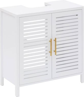 5five Simply Smart Mueble Bajo Lavabo Orea Cuadrado, 35 X 70 Cm, 2 Puertas, Blanco - 5five