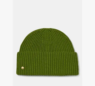 Kate Spade New York Womens Stripe Cuff Beanie in Green