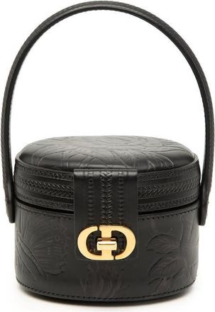 Dior Pre-owned Dior Floral Embossed Calfskin CD Logo Vanity Bag Ladies HIYUXP7D56CYLUL4