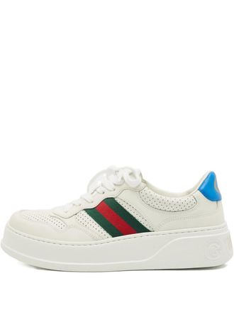 Gucci Chuncky B perforated leather sneakers - women - Calf Leather/Calf Leather/Rubber - 41.5 - White