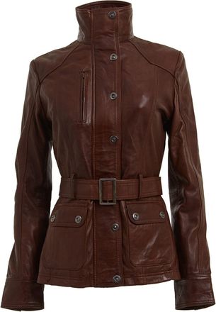 Infinity Leather Womens Leather Military-Inspired Biker Jacket-Middleton