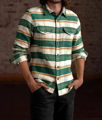 Iron And Resin Lotus Heavyweight Cotton Shirt In Green