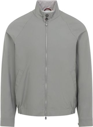 Brunello Cucinelli Khaki Stand Collar Zip Jacket