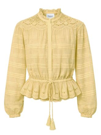 Isabel Marant Polly Striped Lace Yoke Blouse