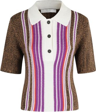 Tela Canvas Polo Shirt in Multicolor Paars - Dames - Polos - Veelkleurig - S - Tops