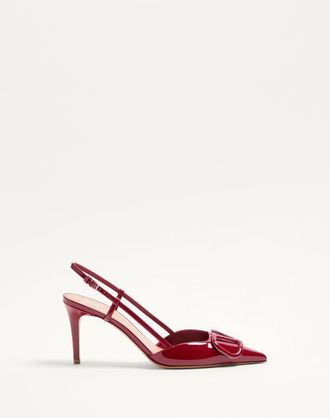 Valentino Garavani Vlogo Signature Patent Leather Slingback Pump 80Mm Wo