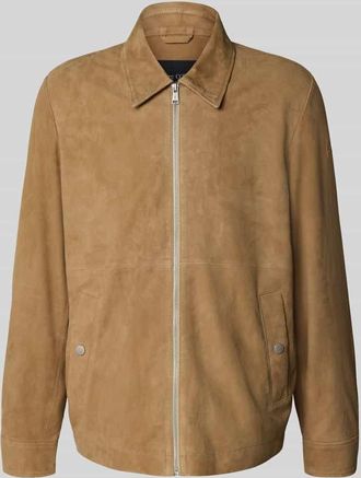 Marc O'Polo Regular Fit Lederjacke aus reinem Ziegenleder in Camel, Größe 44