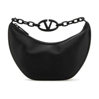 Valentino Garavani Shoulder Bags, female, Black, Size: ONE SIZE VLogo Moon Small Hobo Bag