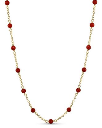 Jewelmak 14K Red Coral Necklace