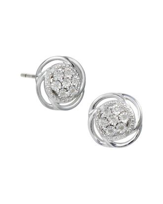 Savvy Cie Jewels Silver 0.10 Ct. Tw. Diamond Stud Earrings