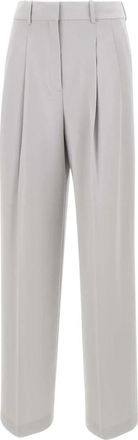Theory Japanse Admiral Crepe Broek - Dames - Straight fit broeken - Grijs - XS - Leer - Broeken