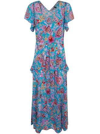 Rixo Evie Dress Cara Floral Turquoise