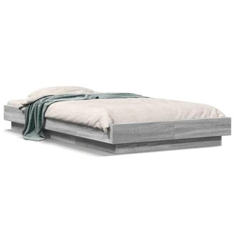 Berkfield Home Bed Frame with LED Lights without Mattress Grey Sonoma 90x190cm | Size: 90x190 cm