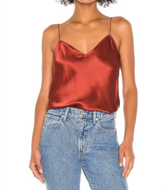 Paige Cicely Silk Cami Top In Spiced Apple