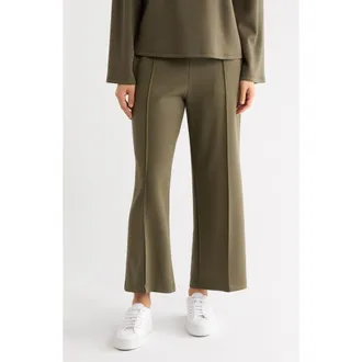 Nordstrom Rack Scuba Crop Wide Leg Pants in Olive Sarma at Nordstrom Rack, Size X-Small