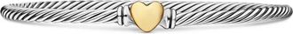 David Yurman Bracciale Cable Collectibles Heart in oro rosa 18kt e argento sterling (3mm)