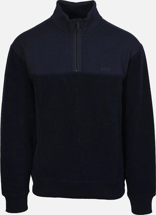 HUGO BOSS Mens Boss Orange ZE_WINTERBRUSH HALF ZIP DARK BLUE - Navy - Size: 40