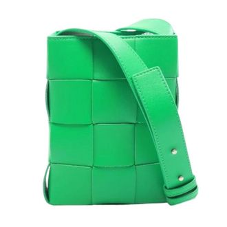 Bottega Veneta Pre-owned Cassette Leren Crossbody Tas - Dames - Pre-owned - Groen - Maat: ONE Size Leer
