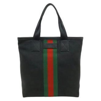 Gucci Pre-owned Nylon Canvas Tote Bag - Heren - Vintage Shopper - Zwart - ONE Size - Nylon - Vintage