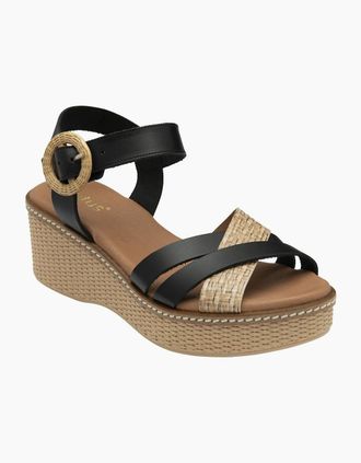Lotus Womens Amalia Womens Wedge Sandals - Black - Size: 4