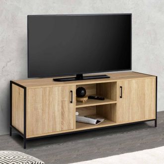 IDMarket Idmarket - Detroit Soporte De Tv De 2 Puertas De Dise&ntilde;o Industrial 140 Cm
