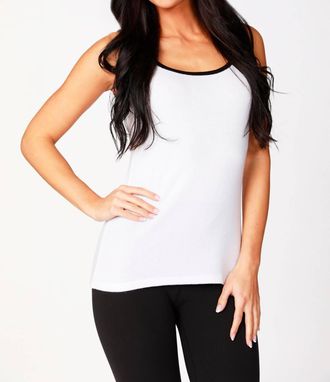 French Kyss Soft Stretch Contrast Tank In Bleach