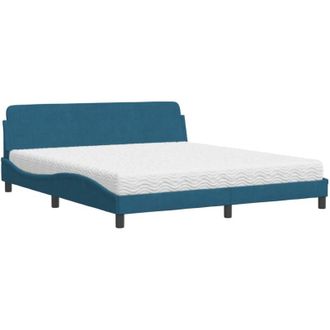 vidaXL Vidaxl - Cama Con Colch&oacute;n Terciopelo Azul 180x200 Cm
