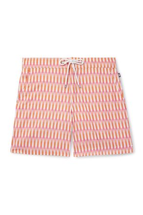 Richard James Straight-Leg Mid-Length Striped Recycled Swim Shorts