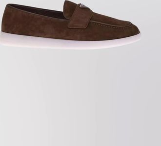 Prada suede loafers with round toe design